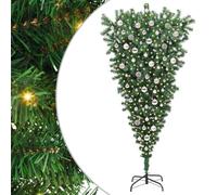 vidaXL Árbol de Navidad Artificial preiluminado al revés con Juego de Bolas, Sala, Luces de árbol Decorativas Modernas, al revés, Navidad iluminada, decoración única para el hogar