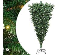 vidaXL Árbol de Navidad Artificial preiluminado al revés con Juego de Bolas, Sala, Luces de árbol Decorativas Modernas, al revés, Navidad iluminada, decoración única para el hogar