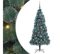 vidaXL Árbol de Navidad Artificial preiluminado con Conjunto de Bolas, Sala de Estar, Árbol Moderno en Forma cónica, Iluminación integrada, Decoración navideña Interior, Decoración Festiva, Adornos L