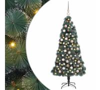 vidaXL Árbol de Navidad Artificial preiluminado con Conjunto de Bolas, Sala de Estar, Árbol Moderno en Forma cónica, Iluminación integrada, Decoración navideña Interior, Decoración Festiva, Adornos L
