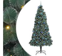 vidaXL Árbol de Navidad Artificial preiluminado con Juego de Bolas, Sala de Estar, Árbol Moderno en Forma cónica, Iluminación integrada, Decoración navideña Interior, Decoración Festiva, Adornos LED