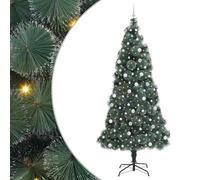 vidaXL Árbol de Navidad Artificial preiluminado con Juego de Bolas, Sala de Estar, Árbol Moderno en Forma cónica, Iluminación integrada, Decoración navideña Interior, Decoración Festiva, Adornos LED