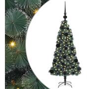 vidaXL Árbol de Navidad Artificial preiluminado con Juego de Bolas, Sala de Estar, Árbol Moderno en Forma cónica, Iluminación integrada, Decoración navideña Interior, Decoración Festiva, Adornos LED