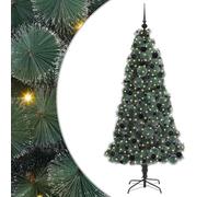 vidaXL Árbol de Navidad Artificial preiluminado con Set de Bolas, Sala de Estar, Árbol Moderno en Forma cónica, Iluminación integrada, Decoración navideña Interior, Decoración Festiva, Adornos LED