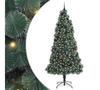 vidaXL Árbol de Navidad Artificial preiluminado con Set de Bolas, Sala de Estar, Árbol Moderno en Forma cónica, Iluminación integrada, Decoración navideña Interior, Decoración Festiva, Adornos LED