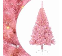 vidaXL Árbol de Navidad Artificial Preiluminado Rosa 120 cm PVC, Árbol de Navidad Moderno en Cono, Iluminación Navideña por USB, Pantalla LED, Decoración Festiva para Sala de Estar y Jardín