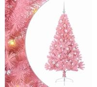 vidaXL Árbol de Navidad Artificial Preiluminado Rosa 150 cm PVC, Árbol de Navidad Moderno en Cono, Iluminación Navideña por USB, Pantalla LED, Decoración Festiva para Sala de Estar y Jardín