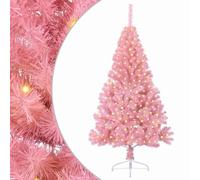 vidaXL Árbol de Navidad Artificial Preiluminado Rosa 180 cm PVC, Árbol de Navidad Moderno en Cono, Iluminación Navideña por USB, Pantalla LED, Decoración Festiva para Sala de Estar y Jardín