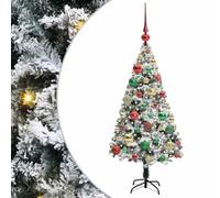 vidaXL Árbol de Navidad Artificial Verde 120 cm PVC y Acero y Plástico, Árbol de Navidad Moderno, en Forma de Cono, Decorativo, pequeño, LED, ecológico y Duradero