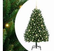 vidaXL Árbol de Navidad Artificial Verde 120 cm PVC y Metal, Árbol de Navidad Minimalista, Iluminado LED, Decoraciones de Temporada, Estilo para Interiores