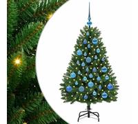 vidaXL Árbol de Navidad Artificial Verde 120 cm PVC y Metal, Moderno árbol navideño en Forma de Cono, decoración Festiva, ecológico y fácil de Montar