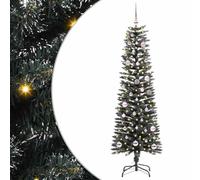 vidaXL Árbol de Navidad Artificial Verde 150 cm PVC, Plástico y Acero, Árbol de Navidad para Sala, Decor Moderno en Forma de Cono, Luces LED USB Ajustables, hogar Festivo