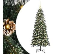 vidaXL Árbol de Navidad Artificial con 150 LED Verde 66 x 66 x 150 cm, Sala de Estar, Árbol Moderno en Forma de Cono, Iluminación LED, Pino Artificial, Decoración de Temporada, Decoración navideña