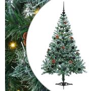 vidaXL Árbol de Navidad Artificial Verde 150 cm PVC y Acero, Adorno navideño en Forma de Cono, Decoraciones de PVC, Luces cálidas Blancas, Moderno para tu Sala Festiva