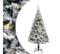 vidaXL Árbol de Navidad Artificial Verde 150 cm PVC y Acero y Plástico, Árbol de Navidad Moderno, en Forma de Cono, Decorativo, pequeño, LED, ecológico y Duradero