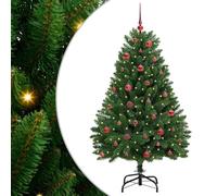 vidaXL Árbol de Navidad Artificial Verde 150 cm PVC y Metal, Árbol de Navidad Minimalista, Iluminado LED, Decoraciones de Temporada, Estilo para Interiores
