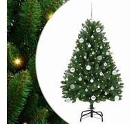 vidaXL Árbol de Navidad Artificial Verde 150 cm PVC y Metal, Árbol de Navidad Minimalista, Iluminado LED, Decoraciones de Temporada, Estilo para Interiores