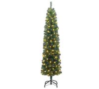 vidaXL Árbol de Navidad artificial 180 cm verde – LED blanco cálido USB PVC y acero, con soporte