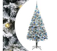 vidaXL Árbol de Navidad Artificial Verde 180 cm PVC y Acero y Plástico, Árbol de Navidad Moderno, en Forma de Cono, Decorativo, pequeño, LED, ecológico y Duradero