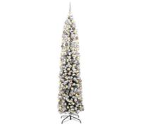 vidaXL Árbol de Navidad Artificial Verde 210 cm PVC, Acero y Plástico, Decoración de Sala de Estar, Árbol de Navidad Artificial Moderno en Forma de Cono, Iluminado con LED, Centro de Festividades Que