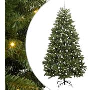 vidaXL Árbol de Navidad Artificial Verde 240 cm PVC y Metal, Árbol de Navidad Minimalista, Iluminado LED, Decoraciones de Temporada, Estilo para Interiores