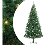 vidaXL Árbol de Navidad Artificial Verde 300 cm PVC y Metal y Plástico, Decoración para Sala, árbol Artificial Moderno en Forma de Cono, Adorno navideño, luz LED