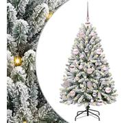 vidaXL Árbol de Navidad Artificial Verde y 120 cm PVC y Metal, Árbol de Navidad Minimalista, Iluminado LED, Decoraciones de Temporada, Estilo para Interiores