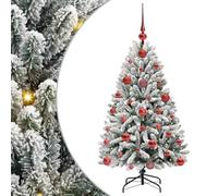 vidaXL Árbol de Navidad Artificial Verde y 120 cm PVC y Metal, Árbol de Navidad Minimalista, Iluminado LED, Decoraciones de Temporada, Estilo para Interiores
