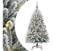 vidaXL Árbol de Navidad Artificial Verde y 150 cm PVC y Metal, Árbol de Navidad Minimalista, Iluminado LED, Decoraciones de Temporada, Estilo para Interiores