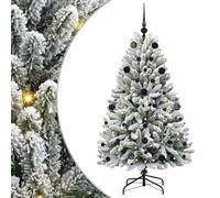vidaXL Árbol de Navidad Artificial Verde y 150 cm PVC y Metal, Árbol de Navidad Minimalista, Iluminado LED, Decoraciones de Temporada, Estilo para Interiores