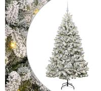 vidaXL Árbol de Navidad Artificial Verde y 180 cm PVC y Metal, Árbol de Navidad Minimalista, Iluminado LED, Decoraciones de Temporada, Estilo para Interiores