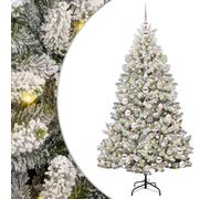 vidaXL Árbol de Navidad Artificial Verde y 180 cm PVC y Metal, Árbol de Navidad Minimalista, Iluminado LED, Decoraciones de Temporada, Estilo para Interiores