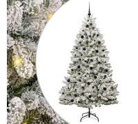 vidaXL Árbol de Navidad Artificial Verde y 210 cm PVC y Metal, Árbol de Navidad Minimalista, Iluminado LED, Decoraciones de Temporada, Estilo para Interiores