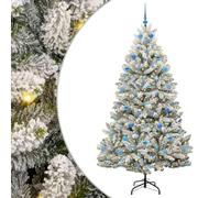 vidaXL Árbol de Navidad Artificial Verde y 210 cm PVC y Metal, Árbol de Navidad Minimalista, Iluminado LED, Decoraciones de Temporada, Estilo para Interiores