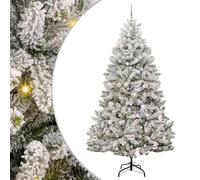 vidaXL Árbol de Navidad Artificial Verde y 210 cm PVC y Metal, Árbol de Navidad Minimalista, Iluminado LED, Decoraciones de Temporada, Estilo para Interiores