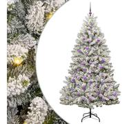 vidaXL Árbol de Navidad Artificial Verde y 210 cm PVC y Metal, Árbol de Navidad Minimalista, Iluminado LED, Decoraciones de Temporada, Estilo para Interiores