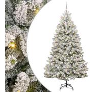 vidaXL Árbol de Navidad Artificial Verde y 240 cm PVC y Metal, Árbol de Navidad Minimalista, Iluminado LED, Decoraciones de Temporada, Estilo para Interiores