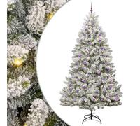 vidaXL Árbol de Navidad Artificial Verde y 270 cm PVC y Metal, Árbol de Navidad Minimalista, Iluminado LED, Decoraciones de Temporada, Estilo para Interiores