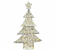 vidaXL Árbol de Navidad con 120 LED cálido 120 cm Ratán, Decoración Moderna, Duradera, Adorno navideño, embellecimiento para el árbol, dcor Festivo para Todos
