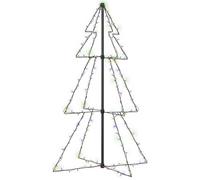 vidaXL Árbol de Navidad con 160 luces LED en forma de cono, ideal para decoración interior y exterior, con iluminación festiva, 78 x