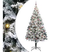 vidaXL Árbol de Navidad con 300 LED con Soporte 300 cm PVC, Árbol de Navidad Artificial, con Forma de Cono, decoración Duradera, Elegante y Festiva