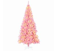 vidaXL árbol de Navidad Artificial Rosa de 180 cm con Luces LED de Tira, Hecho de PVC y Metal, Que se alimenta por USB, Ideal para Interiores y Exteriores, fácil de Montar, con un diseño Moderno y e
