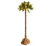 vidaXL Árbol de Navidad con LED, Palmera Navideña con Luces Soporte, Planta Artificial Iluminada, Decoración Adorno para Fiestas, 150 cm