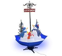 Vidaxl árbol de navidad con nieve con base de paraguas pvc azul 170 cm