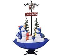 Vidaxl árbol de navidad con nieve con base de paraguas pvc azul 170 cm