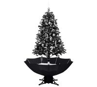 Árbol de Navidad con nieve y base de paraguas PVC negro 170 cm