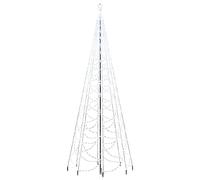 vidaXL Árbol de Navidad con Poste Decoración Adornos Festivos Navideño Vacaciones Patio Interior Exterior de Metal 1400 Leds Blanco Cálido 5 m