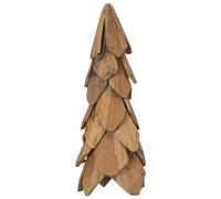 vidaXL Árbol de Navidad con Soporte Marrón 51 cm Madera de Teca Maciza, Decoración de Sala, árbol navideño de Teca rústica, Acento Festivo Beige para el hogar