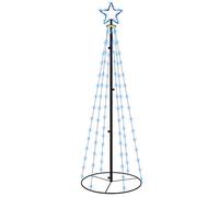 vidaXL Árbol de Navidad Cónico 108 LED Iluminación Navideña Festival Adorno Decoración Jardín Patio Exteiror Interior Azul 70x180 cm