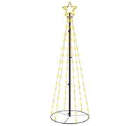 vidaXL Árbol de Navidad Cónico 108 LED Iluminación Navideña Festival Adorno Decoración Jardín Patio Exteiror Interior Blanco Cálido 70x180 cm